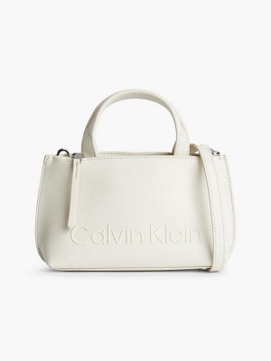 White Calvin Klein Recycled Mini Tote Women Bags | MNCL-07845