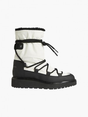 White Calvin Klein Recycled Women Boots | EHOL-10678