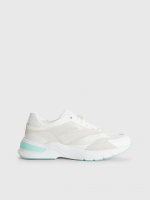White Calvin Klein Ripstop Women Sneakers | XCOU-80932