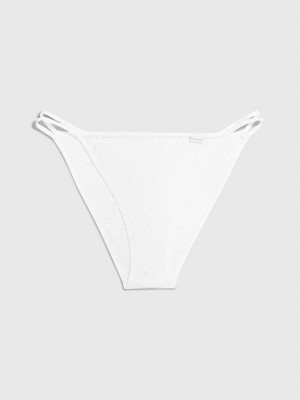 White Calvin Klein Sheer Marquisette Women Thong | YSKT-69308