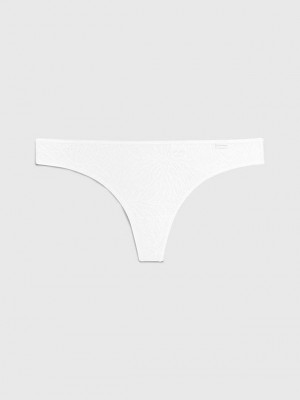 White Calvin Klein Sheer Marquisette Women Thong | ZLRP-20184
