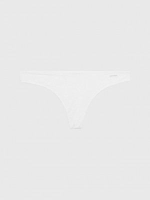 White Calvin Klein Sheer Marquisette Women Thong | QECY-35974