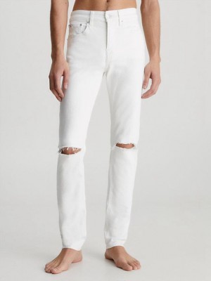 White Calvin Klein Skinny Men Jeans | VMUF-61392