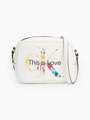 White Calvin Klein Small Crossbody - Pride Women Bags | LRYK-29174