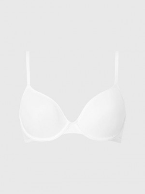 White Calvin Klein T-Shirt - Sheer Marquisette Women Bra | XGZC-81029