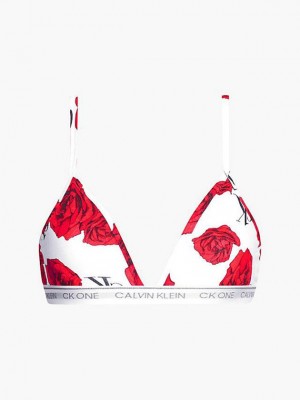 White Calvin Klein Triangle - CK One Women Bra | VHJI-01486