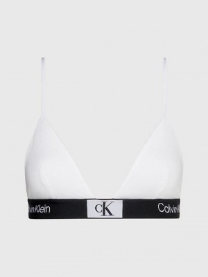White Calvin Klein Triangle - Ck96 Women Bra | GHBF-65934