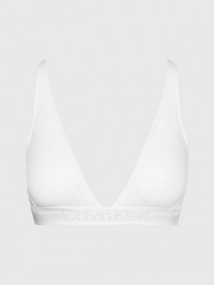 White Calvin Klein Triangle - Modern Structure Women Bra | DZMW-83960