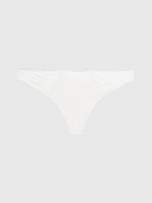 White Calvin Klein Ultra Soft Lace Women Thong | YZTM-30821