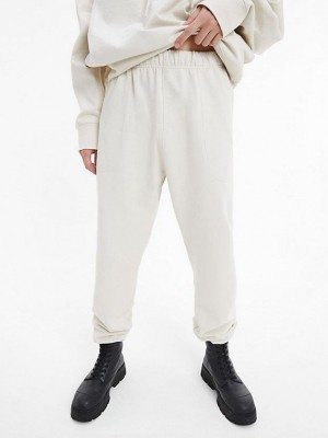 White Calvin Klein Unisex Relaxed - CK Standards Women Joggers | RPYN-41356