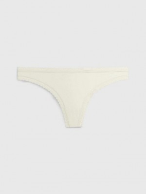 Yellow Calvin Klein Bottoms Up Women Thong | EBWP-10345