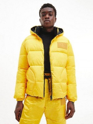 Yellow Calvin Klein Oversized Reversible Puffer Men Jacket | OCEX-71938