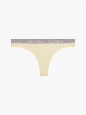 Yellow Calvin Klein Radiant Cotton Women Thong | JASI-54073