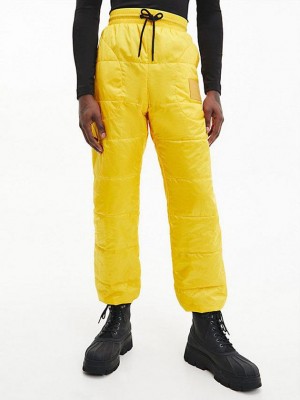 Yellow Calvin Klein Reversible Padded Men Pants | PCWA-01835