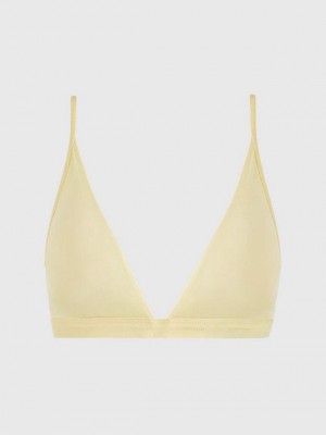 Yellow Calvin Klein Triangle - Form To Body Women Bra | DZHP-19245