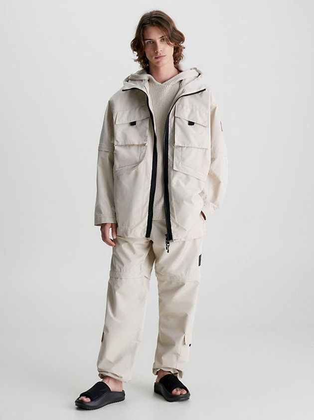 Beige Calvin Klein 2-In-1 Relaxed Parka Men Coat | BMYH-23859