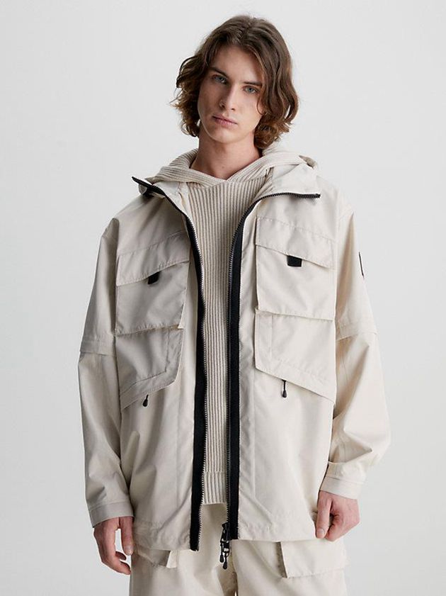 Beige Calvin Klein 2-In-1 Relaxed Parka Men Coat | BMYH-23859