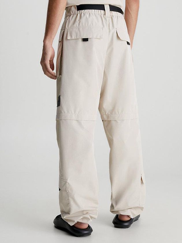 Beige Calvin Klein 2-In-1 Wide Leg Cargo Men Pants | EQYM-81072