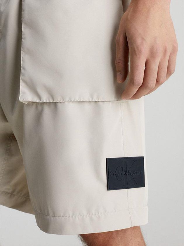 Beige Calvin Klein 2-In-1 Wide Leg Cargo Men Pants | EQYM-81072