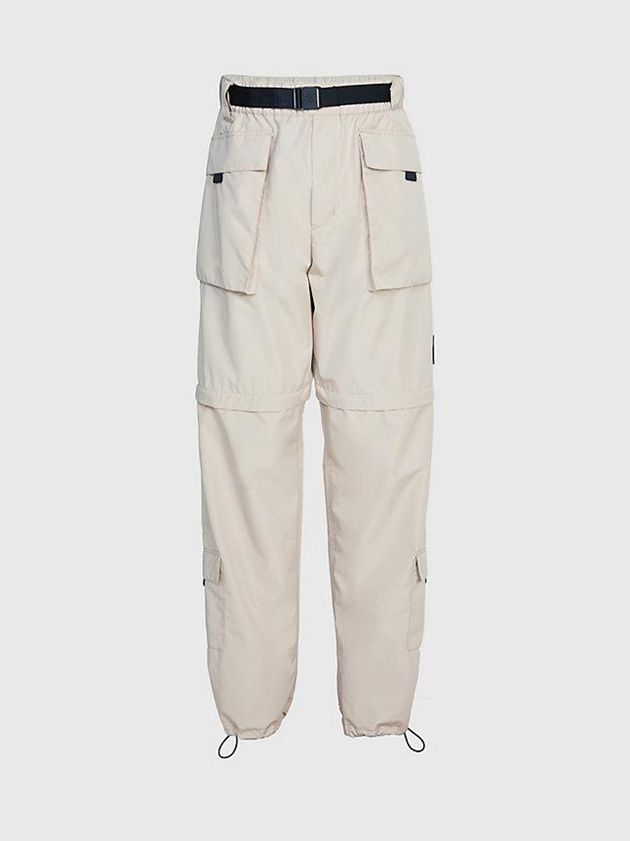 Beige Calvin Klein 2-In-1 Wide Leg Cargo Men Pants | EQYM-81072