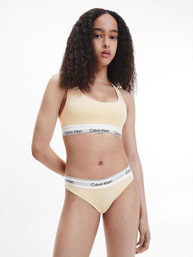 Beige Calvin Klein Bikini - Modern Cotton Women Briefs | KEOZ-91234