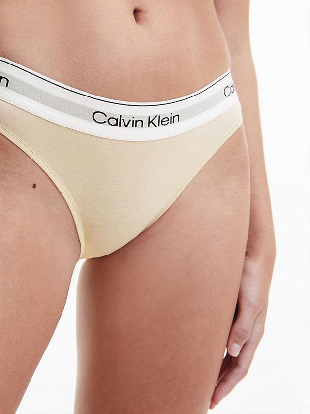 Beige Calvin Klein Bikini - Modern Cotton Women Briefs | KEOZ-91234