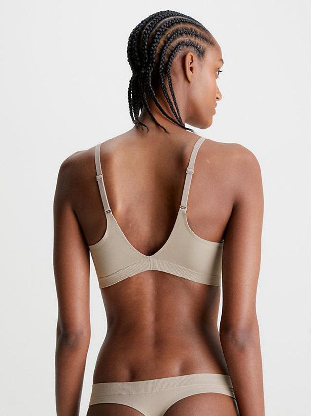 Beige Calvin Klein Bonded Flex Women Bra | FCTI-31642