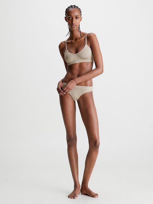 Beige Calvin Klein Bonded Flex Women Bra | FCTI-31642