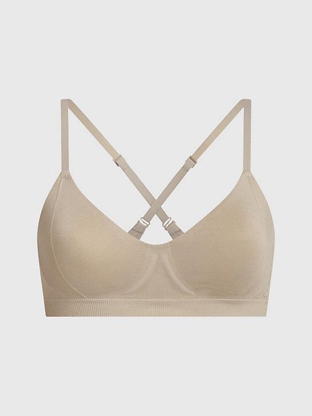 Beige Calvin Klein Bonded Flex Women Bra | FCTI-31642