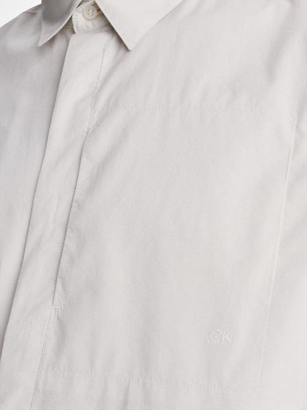 Beige Calvin Klein Boxy Poplin Men Shirts | VHRJ-10728