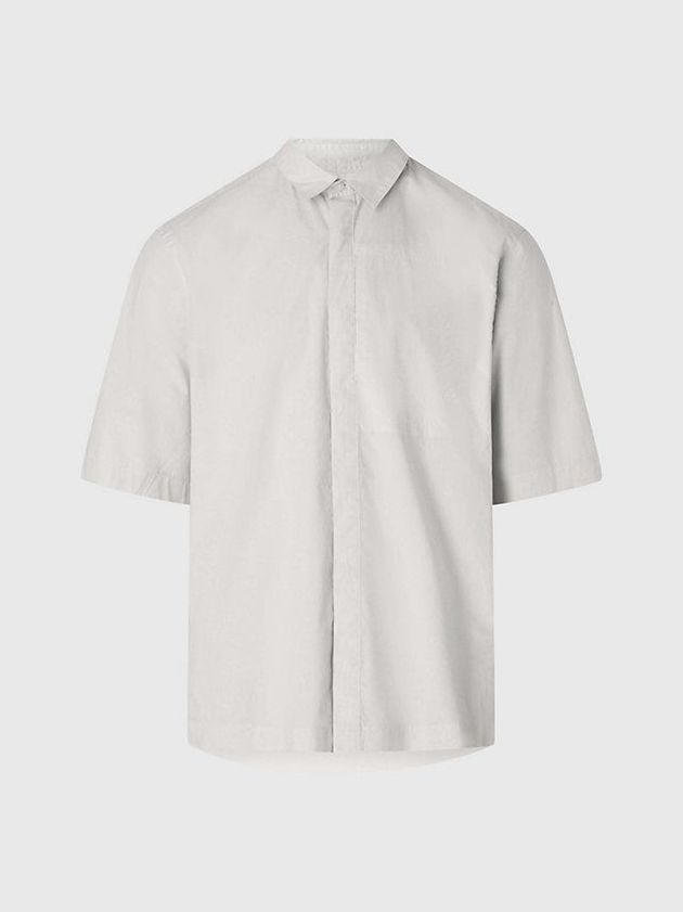 Beige Calvin Klein Boxy Poplin Men Shirts | VHRJ-10728