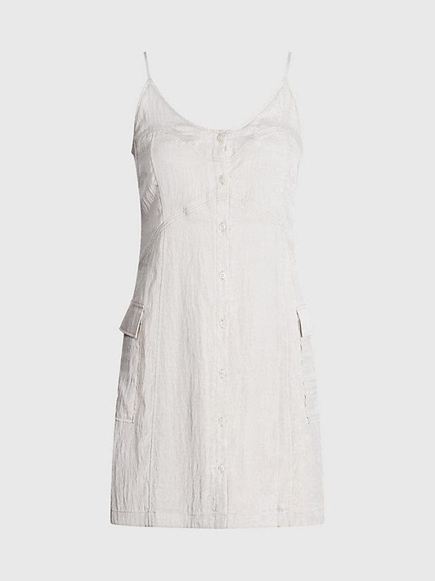Beige Calvin Klein Button-Through Tank Women Dress | GNTW-24657