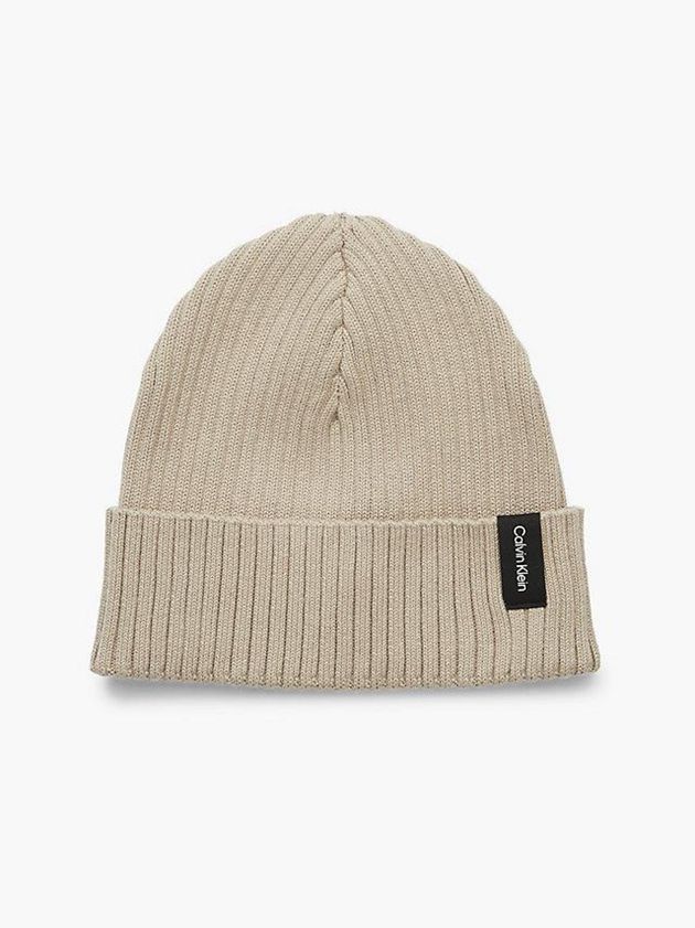 Beige Calvin Klein Classic Men Beanie | QFKI-74638