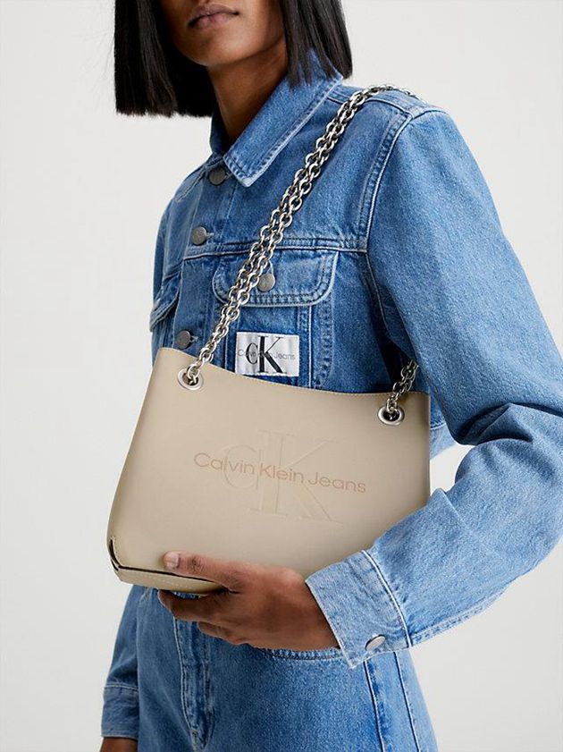Beige Calvin Klein Convertible Shoulder Women Bags | CNAP-06594