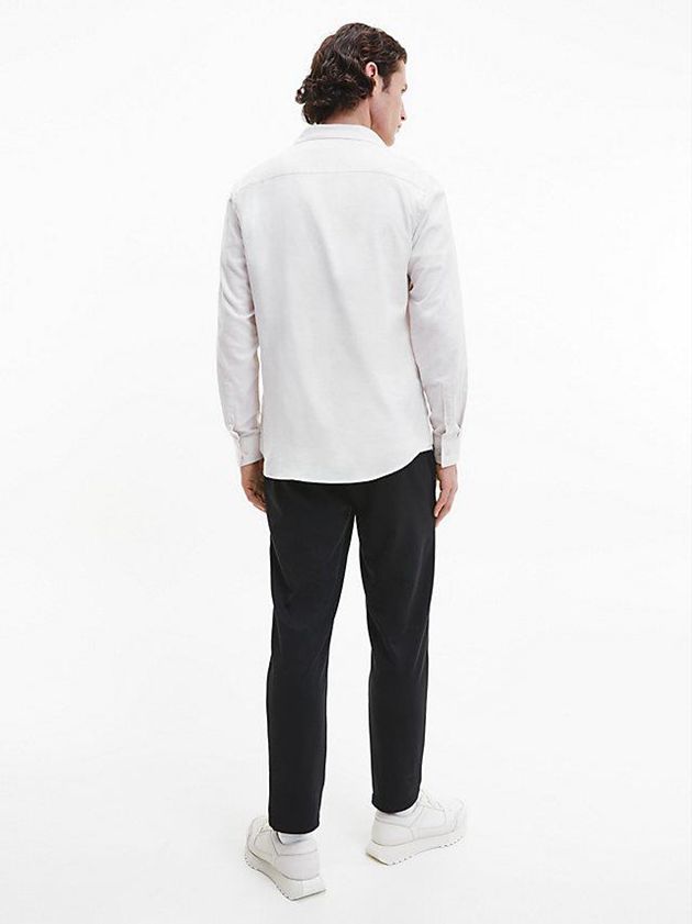 Beige Calvin Klein Flannel Men Shirts | PJOD-36819