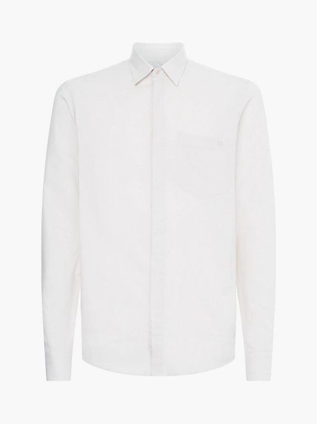 Beige Calvin Klein Flannel Men Shirts | PJOD-36819