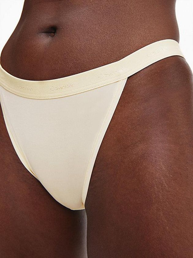 Beige Calvin Klein Form To Body Women Thong | POJD-14763