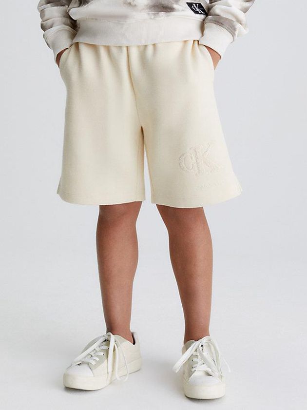 Beige Calvin Klein Interlock Pique Boys\'s Shorts | WAGL-50263