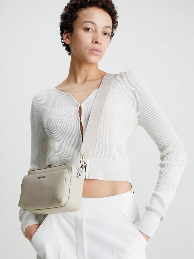 Beige Calvin Klein Large Recycled Crossbody Women Bags | WTCQ-05462