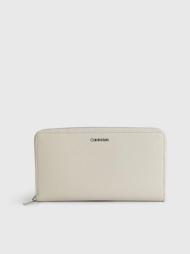 Beige Calvin Klein Large Recycled Rfid Women Wallet | VUPT-73928