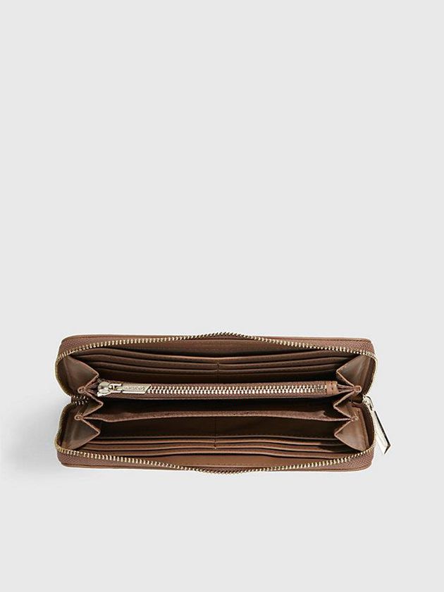 Beige Calvin Klein Large Recycled Rfid Zip Around Women Wallet | FNOA-60924