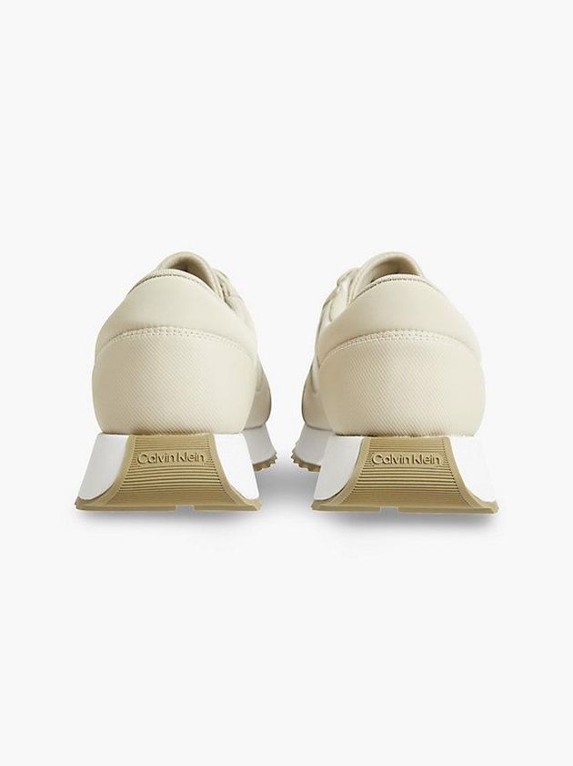 Beige Calvin Klein Leather Men Sneakers | KHLQ-75609