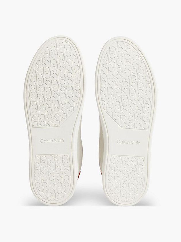Beige Calvin Klein Leather Women Sneakers | STDM-79683