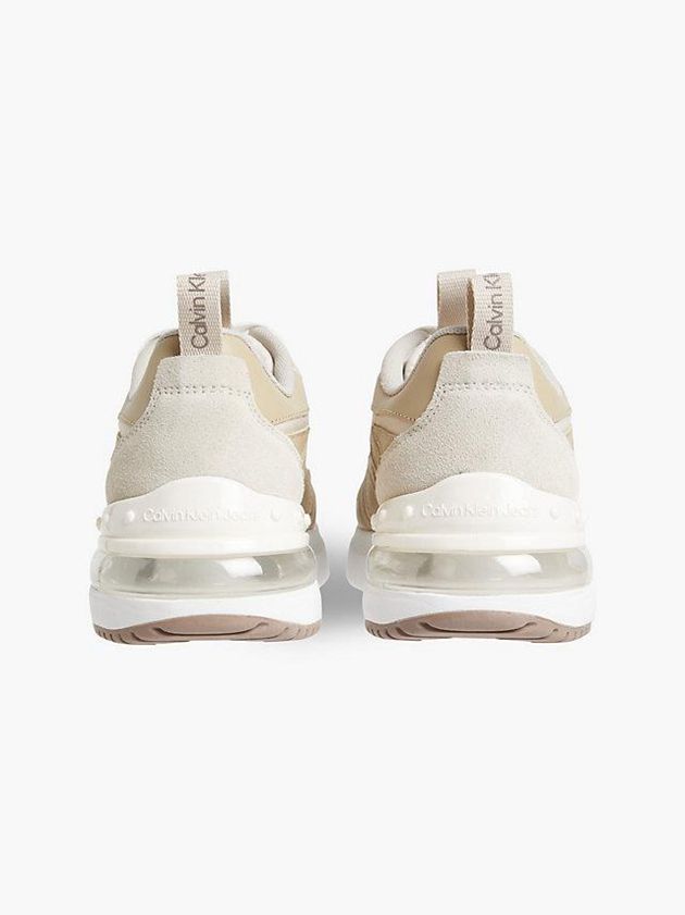 Beige Calvin Klein Leather Women Sneakers | PTZG-71803