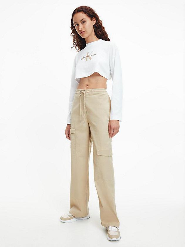 Beige Calvin Klein Leather Women Sneakers | PTZG-71803
