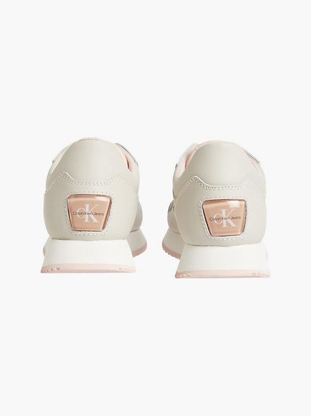 Beige Calvin Klein Leather Women Sneakers | SIFU-32780