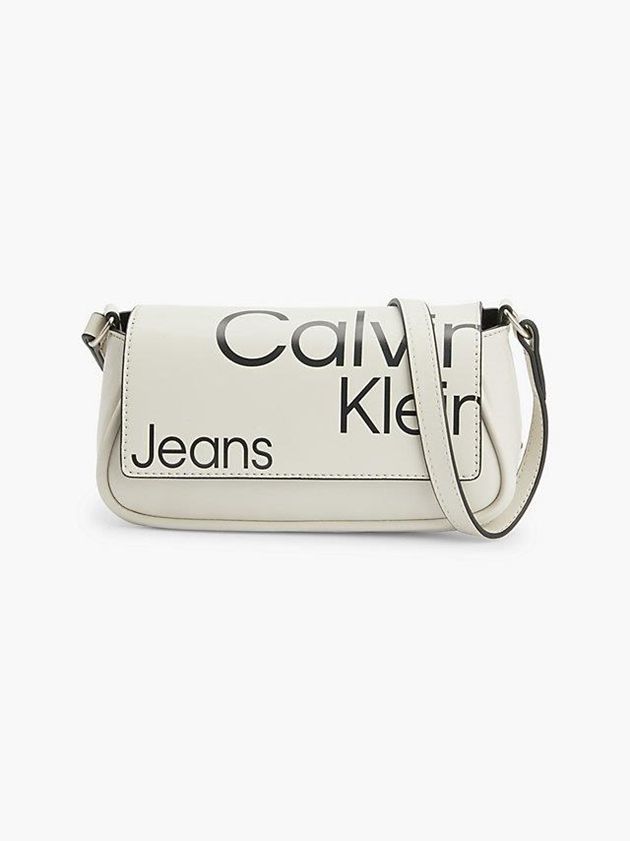 Beige Calvin Klein Logo Crossbody Women Bags | XJQV-43896