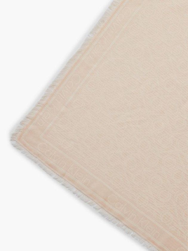 Beige Calvin Klein Logo Jacquard Women Scarf | FYLI-38490