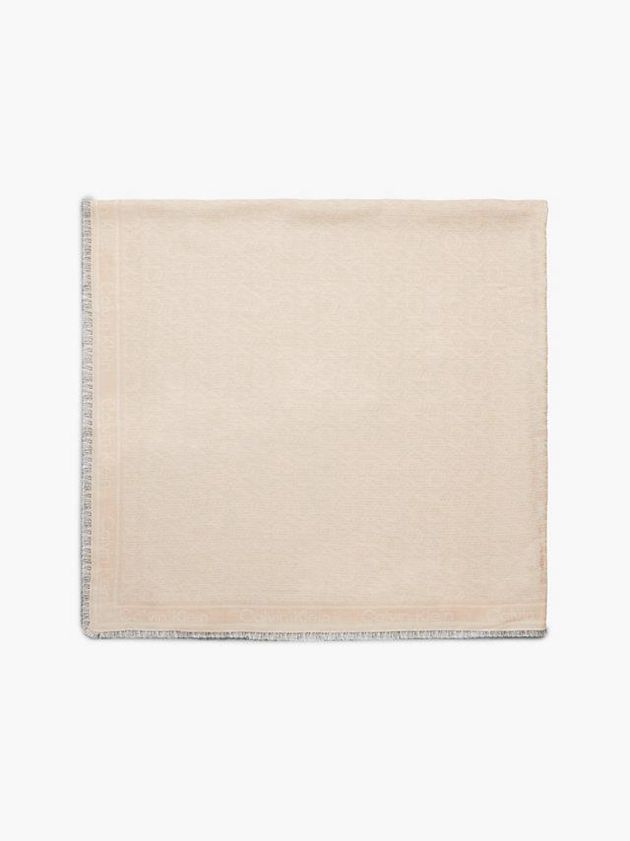 Beige Calvin Klein Logo Jacquard Women Scarf | FYLI-38490