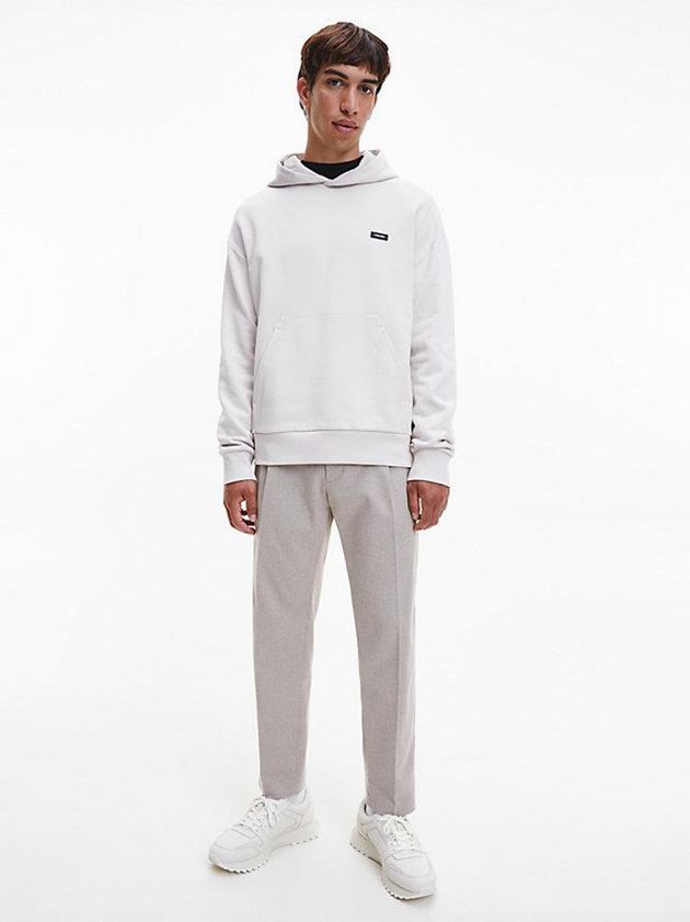 Beige Calvin Klein Organic Cotton Men Hoodie | VGOQ-14256